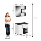 Gabinete Para Banheiro Com Espelheira Veneza  Branco/preto