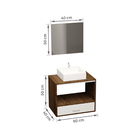 Gabinete para Banheiro com Espelho 50x60x40cm Molinara Cairo Venturi