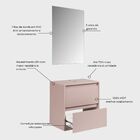 Gabinete Para Banheiro Com Espelho 60cm Mdf Rosa Dubai - On M