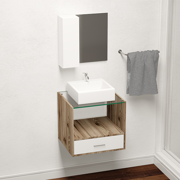 Gabinete Para Banheiro Com Espelho Alexandria 45x50x45cm Cabernet Venturi Leroy Merlin
