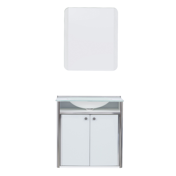 Gabinete Para Banheiro Com Espelho Classic 62x41cm Branco Cris Metal Leroy Merlin