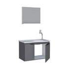 Gabinete Para Banheiro Com Espelho E Lavatorio Cinza