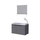 Gabinete Para Banheiro Com Espelho E Lavatorio Cinza