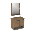 Gabinete para Banheiro com Espelho Karina 52x60x40Cm Ebano Darabas Agardi