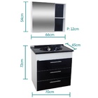 Gabinete Para Banheiro Com Espelho Málaga - Preto