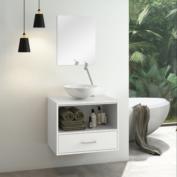 Gabinete Para Banheiro Com Espelho Rio 47x60x40 Perola Astral Design Leroy Merlin