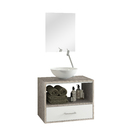 Gabinete para Banheiro com Espelho Rio 47x60x40 Barrique e Branco Astral Design