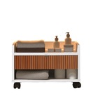 Gabinete Para Banheiro Com Gaveta Prisma - Jm3 Branco/ripado