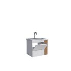 Gabinete Para Banheiro Com Nicho Lateral Cosmos Branco/jequit