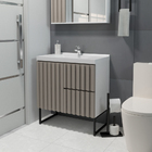 Gabinete Para Banheiro Com Pé Ferrara 80cm Branco/santiago