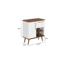 Gabinete Para Banheiro Com Pés 70cm Veneza Branco/nogal