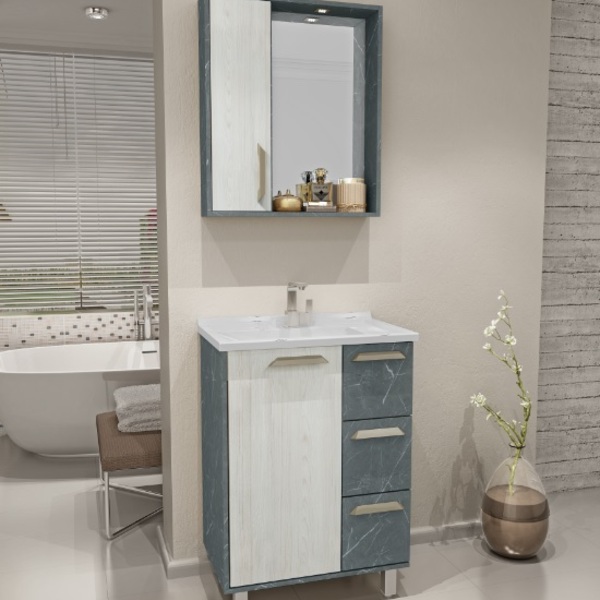 Gabinete Para Banheiro Com Pés Balcony Saara 65cm