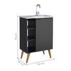 Gabinete Para Banheiro Com Pés Covilha Preto