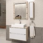 Gabinete Para Banheiro Com Pés Cuba Sobrepor E Espelheira Bal