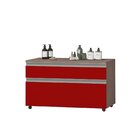 Gabinete Para Banheiro Com Rodízio 80cm 2 Gavetas Safira Infe