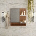 Gabinete Para Banheiro Com Rodízio E Espelheira 80cm Branco/m