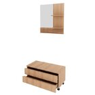 Gabinete Para Banheiro Com Rodízio E Espelheira 80cm Marrom