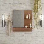 Gabinete Para Banheiro Com Rodízio E Espelheira 80cm Marrom