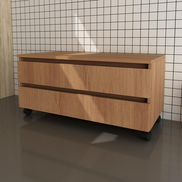 Gabinete Para Banheiro Com Rodízios 2 Gavetas Bn3603 Tecnomob