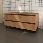 Gabinete Para Banheiro Com Rodízios 2 Gavetas Bn3603 Tecnomob