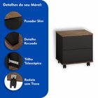 Gabinete Para Banheiro Com Rodízios 45cm 2 Gavetas Amoz  Pret