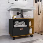 Gabinete Para Banheiro Com Rodízios Tóquio 1 Gaveta E Nichos