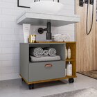 Gabinete Para Banheiro Com Rodízios Tóquio 1 Gaveta E Nichos