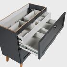 Gabinete Para Banheiro Com Tampo 80cm Retro Mdf Grafite Milan