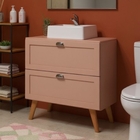 Gabinete Para Banheiro Com Tampo Cuba E Espelho 80cm Retro Md