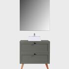 Gabinete Para Banheiro Com Tampo Cuba E Espelho Com Led 80cm