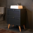 Gabinete Para Banheiro Com Tampo Cuba E Espelho Orgânico 60cm