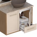 Gabinete Para Banheiro Com Tampo De Mármore Petúnia Areia/jeq