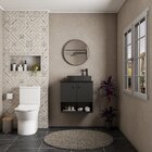 Gabinete Para Banheiro Com Tampo De Vidro Baru Preto