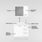 Gabinete Para Banheiro Com Tampo De Vidro Cuba De Sobrepor E