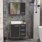 Gabinete Para Banheiro Com Tampo De Vidro Cuba De Sobrepor E