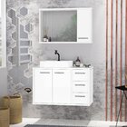 Gabinete Para Banheiro Com Tampo De Vidro Cuba De Sobrepor E