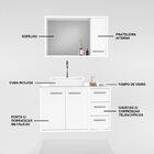 Gabinete Para Banheiro Com Tampo De Vidro Cuba De Sobrepor E