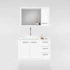 Gabinete Para Banheiro Com Tampo De Vidro Cuba De Sobrepor E