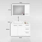 Gabinete Para Banheiro Com Tampo De Vidro Cuba De Sobrepor E