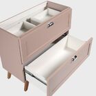 Gabinete Para Banheiro Com Tampo E Cuba 80cm Retro Mdf Rosa M