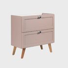 Gabinete Para Banheiro Com Tampo E Cuba 80cm Retro Mdf Rosa M