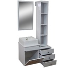 Gabinete Para Banheiro Com Torre E Espelho Giratório Évora -