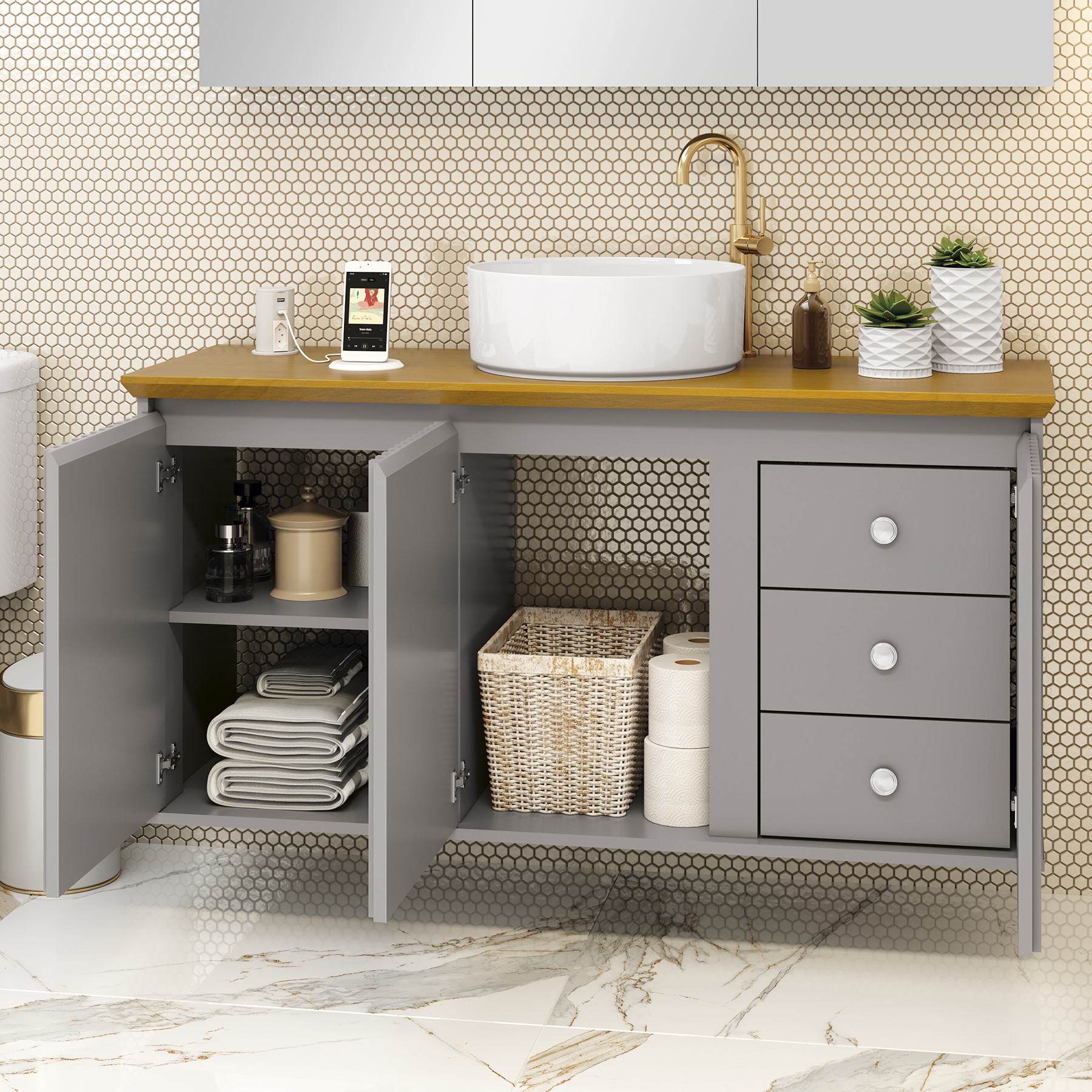 Seus itens de uso diários organizados e melhor acondicionados em espaços próprios para serem guardados