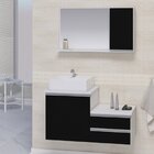 Gabinete Para Banheiro Cross 80cm Com Cuba E Espelheira Branc