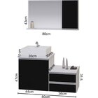 Gabinete Para Banheiro Cross 80cm Com Cuba E Espelheira Branc