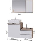 Gabinete Para Banheiro Cross 80cm Com Cuba E Espelheira Madei