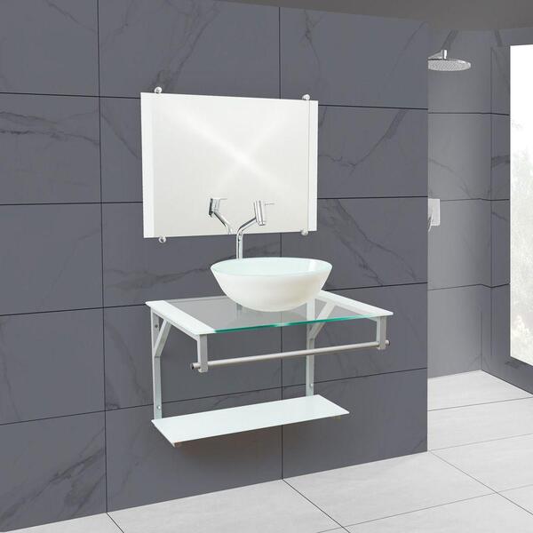 Gabinete Para Banheiro De Vidro Haití 60 Cm Com Torneira