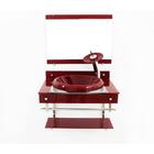 Gabinete Para Banheiro De Vidro Iqxx 60cm Inox Com Cuba Chape