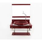 Gabinete Para Banheiro De Vidro Iqxx 60cm Inox Com Cuba Chape