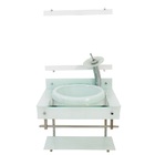 Gabinete Para Banheiro De Vidro Iqxx 60cm Inox Com Cuba Chape